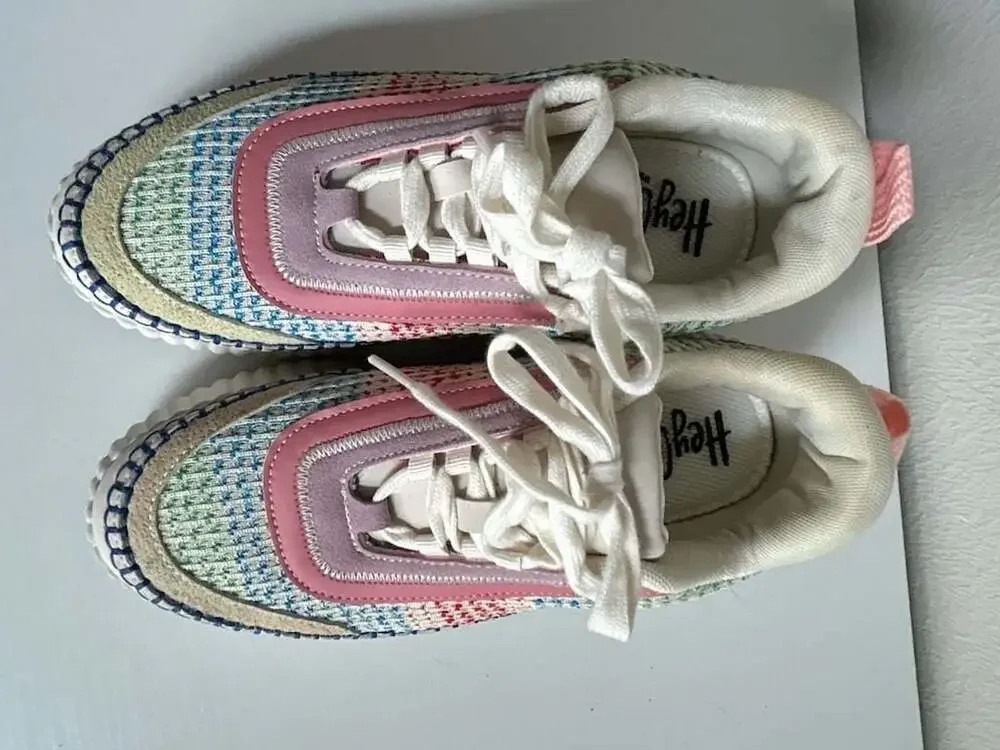 Hey Girl by Corkys Adventure Multi-Color Knit Platform Sneakers-size 9